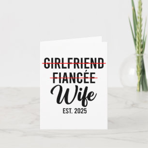 Girlfriend Fiancee Wife Wedding Married Groom Est. Card
