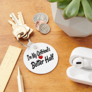 Girlfriend funny quote black text   key ring