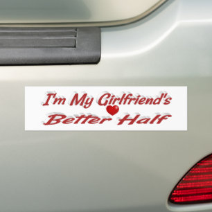 Girlfriend funny quote red text bumper sticker