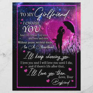 Girlfriend Gifts Letter To My Girlfriend Custom Letterhead