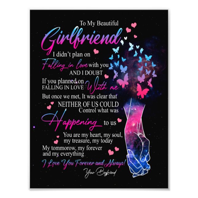 Girlfriend Gifts | Letter To My Girlfriend Photo Print (Front)