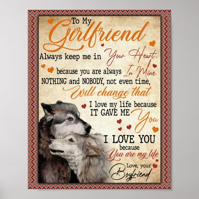 Girlfriend Gifts | Letter To My Girlfriend Poster (Front)