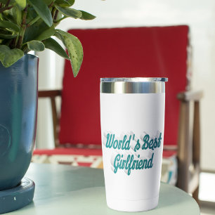 Girlfriend green half script insulated tumbler