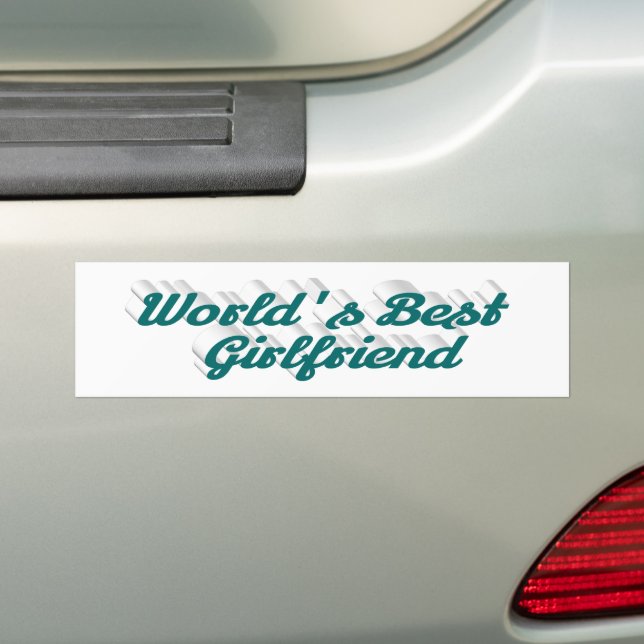 Girlfriend green script bumper sticker (On Car)