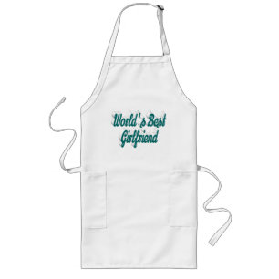 Girlfriend green script long apron