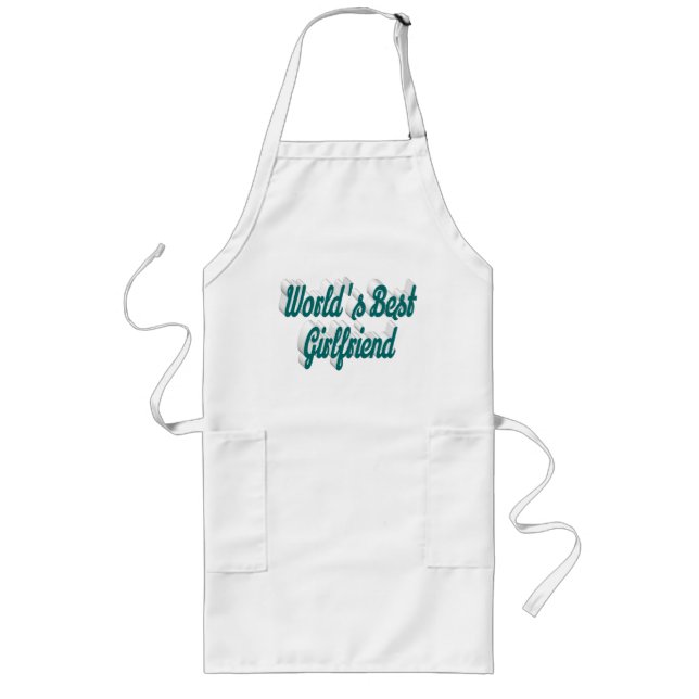 Girlfriend green script long apron (Front)