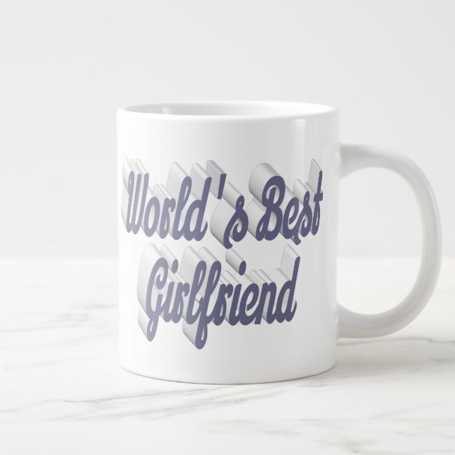 Girlfriend grey half script large coffee mug (Right)