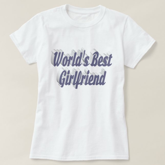 Girlfriend grey typography T-Shirt (Design Front)