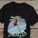 Girlfriend Grunge Heart Simple Modern Cool Photo T-Shirt<br><div class="desc">This simple and modern design is composed of modern simple playful script typography. Add custom photo.</div>