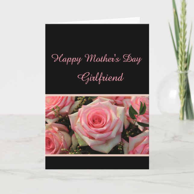 girlfriend   Happy Mother's Day rose card (Front)
