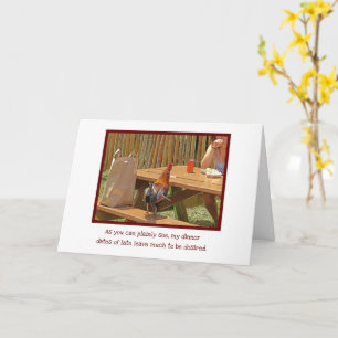 GIRLFRIEND HUMOR/WOMAN DINING WITH A CHICKEN CARD