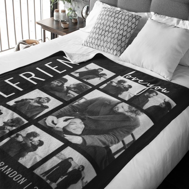 Girlfriend | Love You | Photo Collage Fleece Blanket (Creator Uploaded)