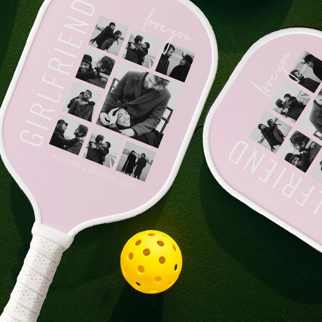 Girlfriend | Love You | Photo Collage Pickleball Paddle (Creator Uploaded)