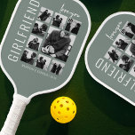 Girlfriend | Love You | Photo Collage Pickleball Paddle<br><div class="desc">Searching for a timeless gift that beautifully says 'I love you'? Look no further! Our unique personalised photo collage pickleball paddle is a perfect blend of a modern yet nostalgic touch your girlfriend will cherish forever. On a soothing sage green backdrop, with your best memories and sweet affirmation, this gift...</div>