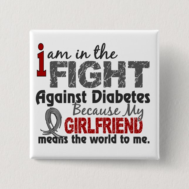 Girlfriend Means World To Me Diabetes 15 Cm Square Badge (Front)