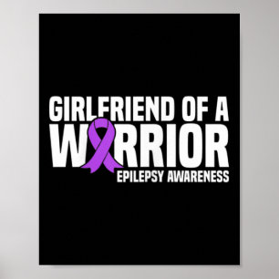 Girlfriend of a Warrior Purple Ribbon Epilepsy Awa Poster