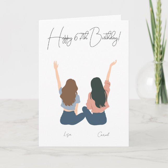 Girlfriend personalised Birthday Card (Front)