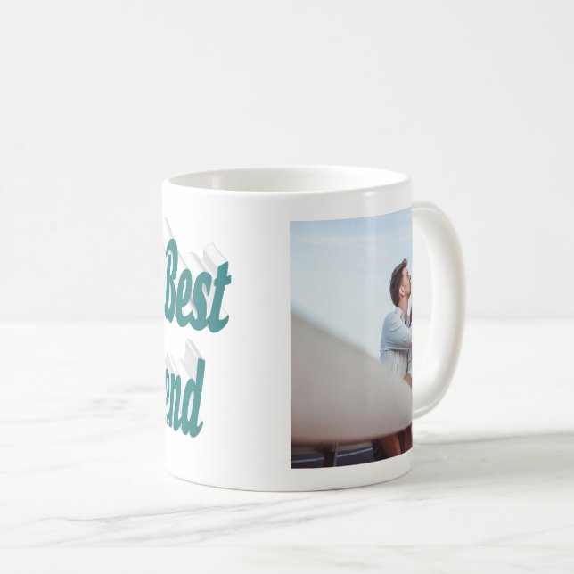 Girlfriend photo green typography coffee mug (Front Right)
