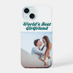 Girlfriend Photo green typography iPhone 15 Case