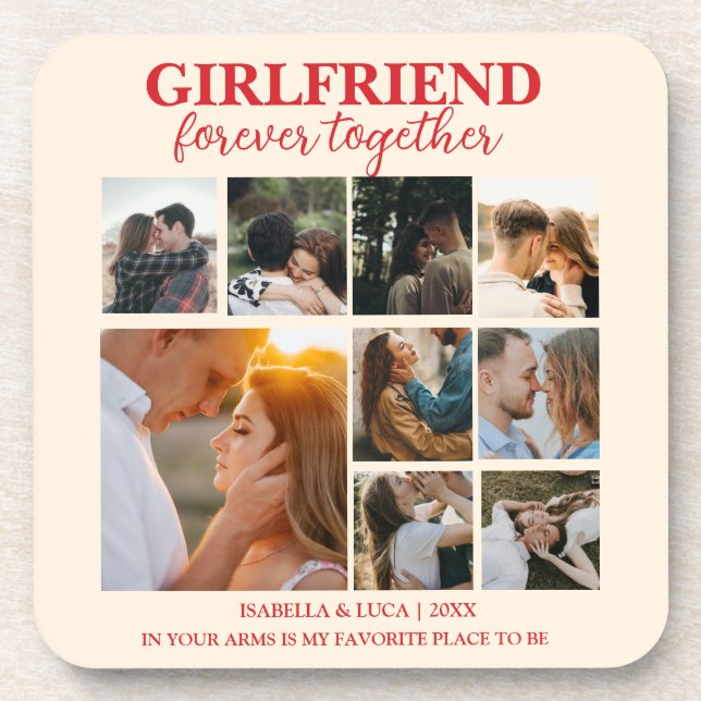 girlfriend pillow, photo collage pillow, together  coaster (Front)