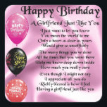 Girlfriend poem  -  Happy Birthday Square Sticker<br><div class="desc">A great gift for a girlfriend on her birthday.</div>