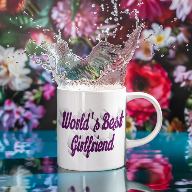 Girlfriend purple half script large coffee mug (Creator Uploaded)