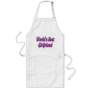 Girlfriend purple typography long apron