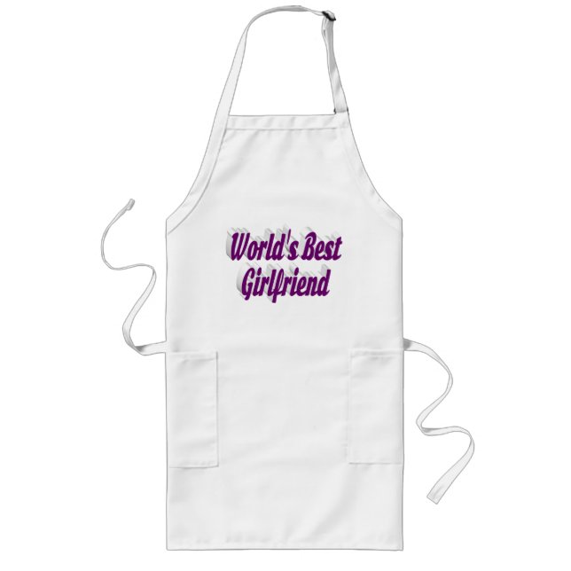 Girlfriend purple typography long apron (Front)