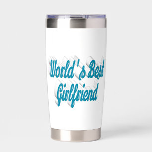 Girlfriend sea blue half script insulated tumbler