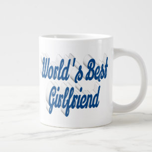 Girlfriend sea blue half script large coffee mug