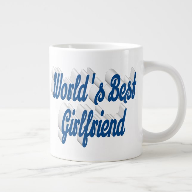 Girlfriend sea blue half script large coffee mug (Right)