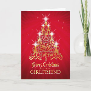 Girlfriend, Stylised Christmas tree Christmas card