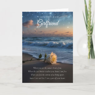 Girlfriend Sympathy Beach and Rose  Card