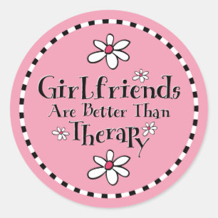 Girlfriend Therapy Classic Round Sticker