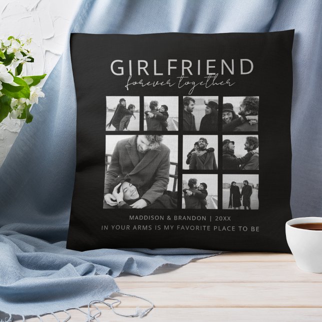 Girlfriend Together Forever Photo Collage Cushion (Creator Uploaded)