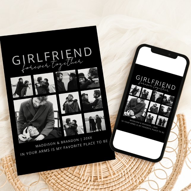 Girlfriend Together Forever Photo Collage Holiday Card (Creator Uploaded)