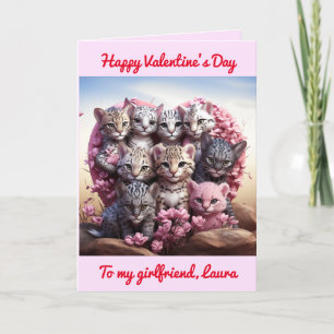 Girlfriend Valentine's Kitty Heart card