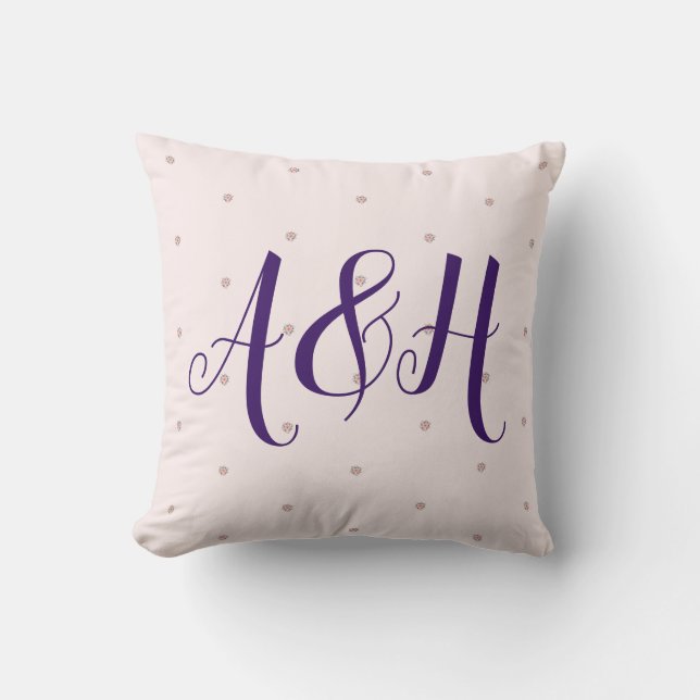 Girlfriend Wife Elegant Floral Modern Monogram Cushion (Front)
