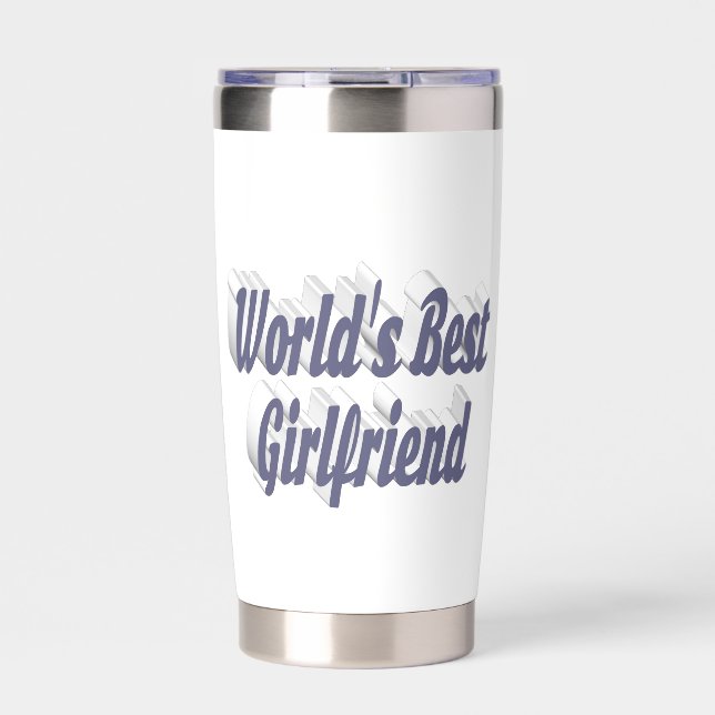 Girlfriend with grey half typography insulated tumbler (Front)