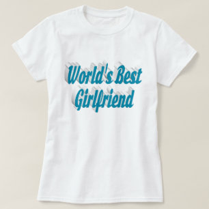 Girlfriend with sky blue text T-Shirt