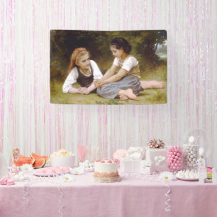 Girlfriends Collect Nuts, Les Noisettes Bouguereau Banner