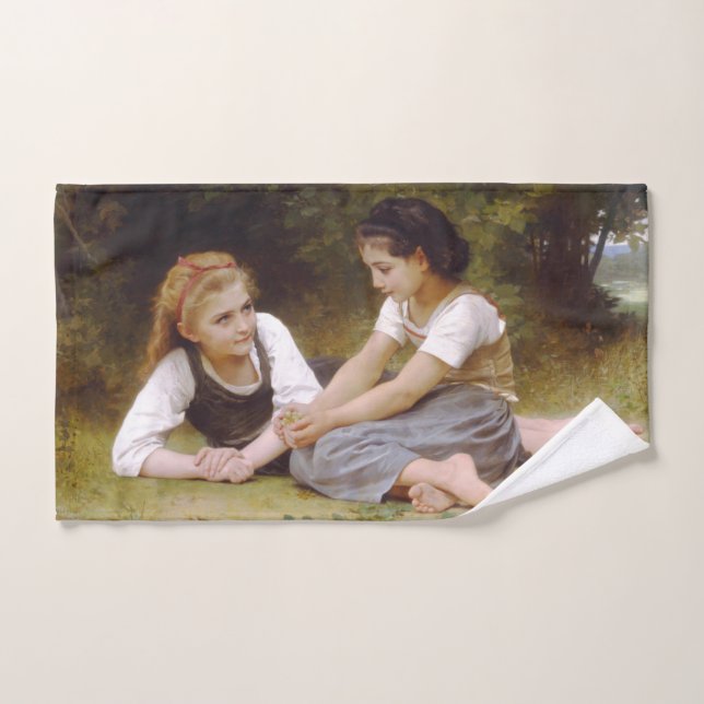 Girlfriends Collect Nuts, Les Noisettes Bouguereau Hand Towel (Hand Towel)