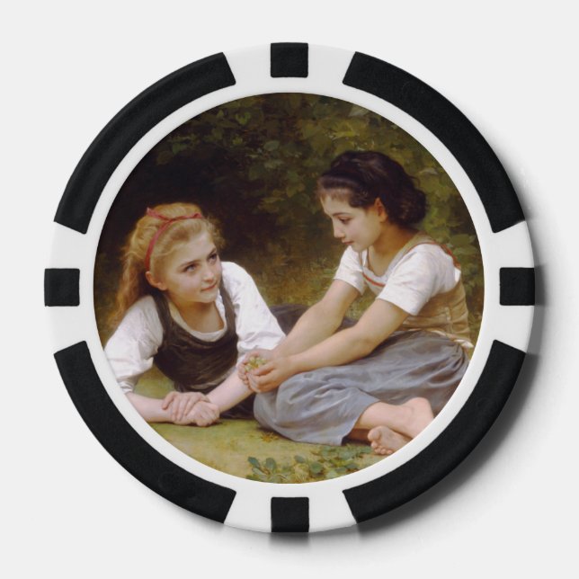 Girlfriends Collect Nuts, Les Noisettes Bouguereau Poker Chips (Front)