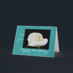 Girlfriends: Happy Birthday ! Card<br><div class="desc">Versatile card for girlfriends's a birthday. Close-up of Calla Lily flower with dew drops on black and teal blue background, taken in my front yard last spring. " For you" "Happy Birthday!" Pick or modify messages inside-silly or more serious one, or create your own. Photography by Maria Santos (Lusinhas do...</div>
