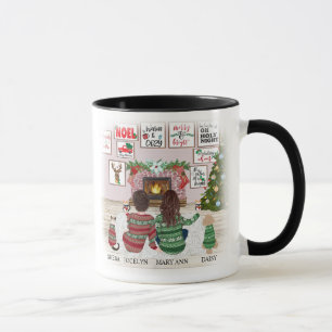 Girlfriends, Sisters Dog Cat Home for Christmas Mug