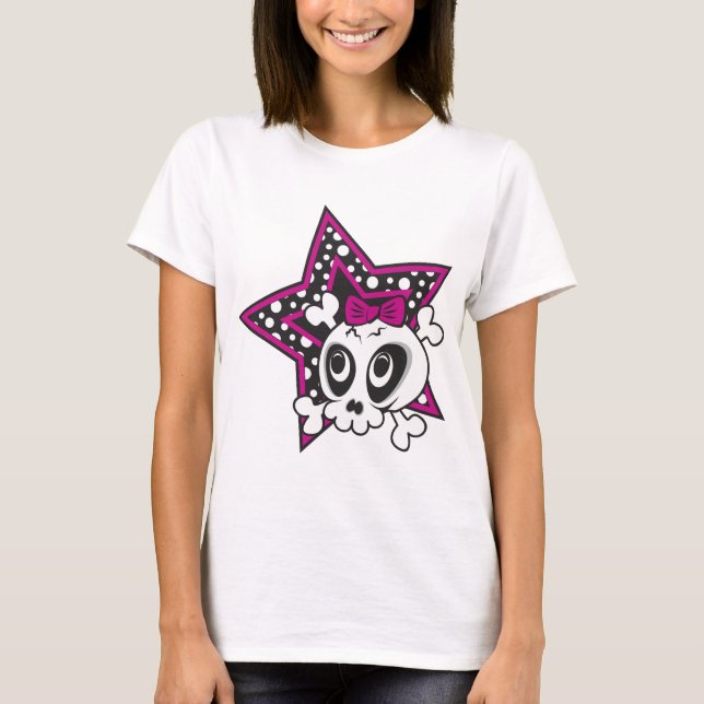 Girlie Emo Skull T-Shirt (Front)