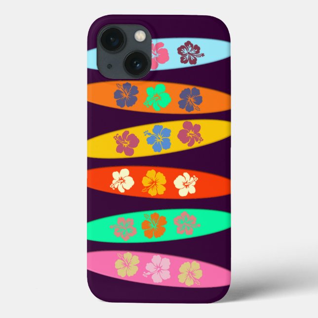 Girlie Flowered Surfboards Case-Mate iPhone Case (Back)
