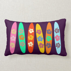 Girlie Flowered Surfboards Lumbar Cushion
