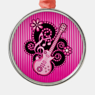 Girlie Guitar Metal Tree Decoration