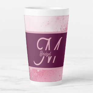 Girlie Pink Feminine abstract marble Sparkle Dust Latte Mug